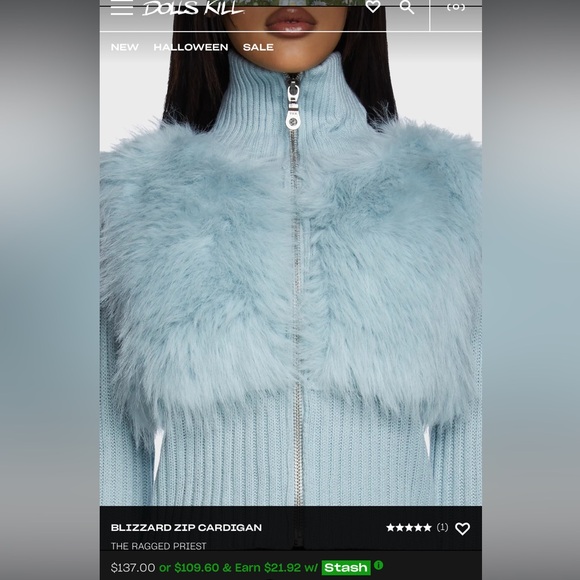 The Ragged Priest Blizzard Zip Cardigan - Picture 2 of 5